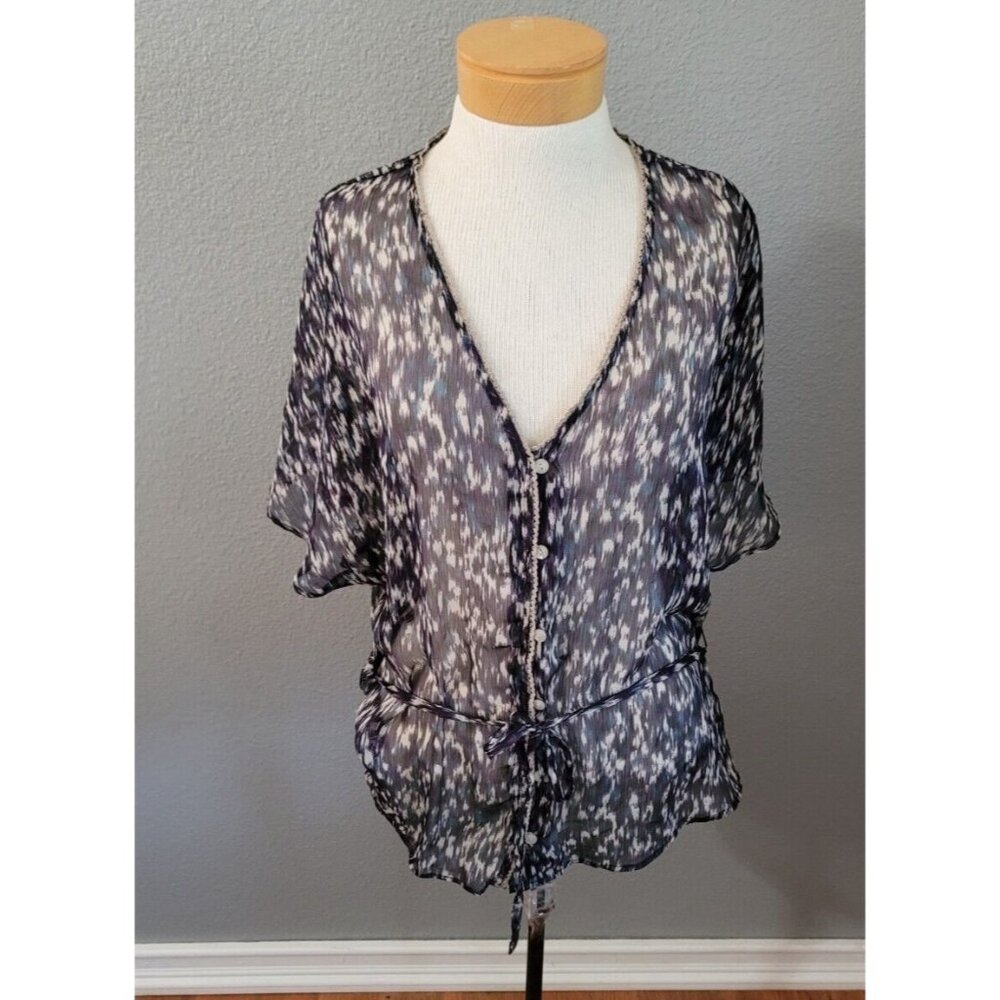Converse‎ One Star Women's Sheer Button Up Blouse Size Medium